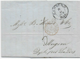 Brief Von Hamburg 1852 Nach Frankreich, Seltener Th. &T Stempel - Covers & Documents