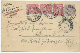 Ganzsache P 18 Als Eilboten 1889 Von Freiburg Nach Baden-Baden - Cartas & Documentos