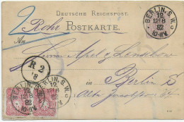 Ganzsache 1882 Innerhalb Von Berlin, Rohrpost - Lettres & Documents