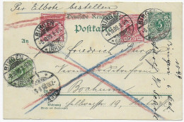 Ganzsache 1899 Aus Bingen Nach Bochum Als Eilbote - Cartas & Documentos