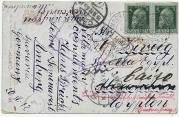 Postkarte Amberg Nach Ägypten, 1912 Und Zurück Nach Weiterleitung - Storia Postale