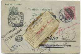 Postkarte Hannover 1901 Nach Italien Und Zurück - Briefe U. Dokumente