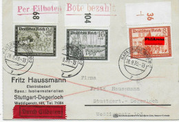 Eilboten Brief, Karlsruhe 1939 Nach Stuttgart - Briefe U. Dokumente