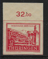 Thüringen: Oberrand MiNr. 113 By, Postfrisch, ** BPP Geprüft - Ungebraucht