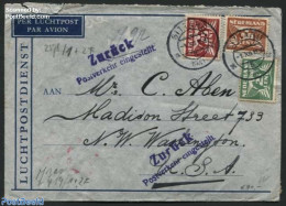 Netherlands 1941 Letter From Sittard To USA, Returned Due To Broken Postal Connection, Postal History, History - World.. - Briefe U. Dokumente