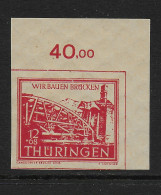 Thüringen: Eckrand MiNr. 113 By, Postfrisch, ** BPP Geprüft - Neufs