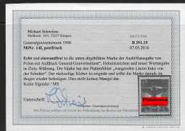 GG: MiNr. 14I, Postfrisch, **, BPP Befund - Besetzungen 1938-45