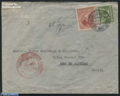 Netherlands 1937 Airmail Letter To Rio De Janeiro. Postmark: Deutsche Luftpost Europa-Suedamerika, Postal History, Tra.. - Brieven En Documenten