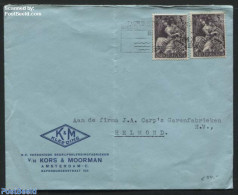 Netherlands 1947 Letter With 2x NVPH No. 451 From Amsterdam To Helmond, Postal History - Lettres & Documents