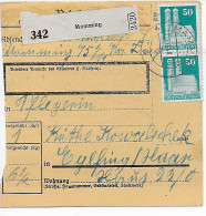 Paketkarte Von Mamming Nach Eglfing, Heilanstalt, 1948, MeF MiNr. 92 - Covers & Documents