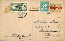 Netherlands 1924 Postcard, Uprated To Paris, Postal History - Briefe U. Dokumente