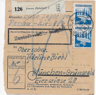 Paketkarte Von Passau/Bahnhof Nach Grünwald, 1948, MeF MiNr. 91 - Storia Postale