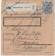 Paketkarte Von Gunzenhausen Nach Ottobrunn 1948, EF MiNr. 50II, Zustellgebühr 30 - Brieven En Documenten
