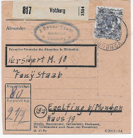 Paketkarte Von Vohburg Nach Eglfing, 1948, EF MiNr. 50II - Brieven En Documenten