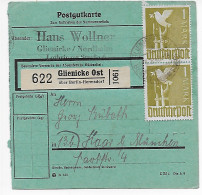 Paketkarte Von Glienicke Ost/Hermersdorf Nach Haar, 1948, MeF MiNr. 959 - Covers & Documents