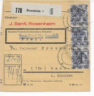 Paketkarte Von Rosenheim Nach Haar, 1948, MeF MiNr. 50II - Lettres & Documents