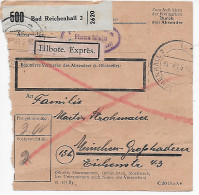 Eilbote Paketkarte Von Bad Reichenhall Nach München, 1948, MeF MiNr. 959 - Briefe U. Dokumente
