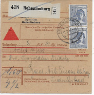 NN-Paketkarte Von Hohenlimburg Nach Bad Aibling, 1947, MeF MiNr. 957 - Briefe U. Dokumente
