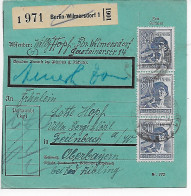 Paketkarte Von Berlin-Wilmersdorf Nach Feilnbach, 1948, MeF - Storia Postale