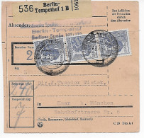 Paketkarte Von Berlin-Tempelhof Nach Haar, 1948, MeF - Briefe U. Dokumente