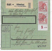 Paketkarte Von Offenthal/Offenbach Nach Haar, 1948, MeF MiNr. 956, Teils HAN - Lettres & Documents