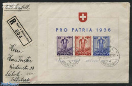 Switzerland 1936 Pro Patria 1936 S/s On Registered Cover, Postal History - Lettres & Documents