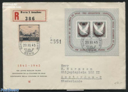 Switzerland 1945 Registered Letter With S/s, Postal History - Cartas & Documentos