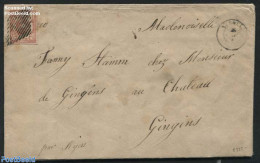 Switzerland 1854 Letter From Aubonne To Gingins With Zumstein Nr. 20, Type 4, With Attest Zumstein, Postal History - Cartas & Documentos