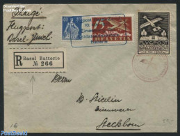 Switzerland 1925 Airmail Letter Registered, With Seal, Postal History, Transport - Aircraft & Aviation - Briefe U. Dokumente