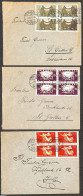 Switzerland 1919 Peace Treaty, Set In [+] On Three Covers, Canceled On First Day Of Issue (, First Day Cover - Covers & Documents