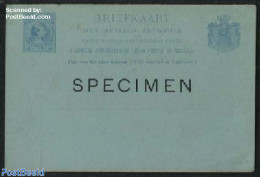 Netherlands 1891 Reply Paid Postcard, 5/5c SPECIMEN, Unused Postal Stationary - Briefe U. Dokumente