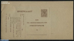 Netherlands 1923 Arbeidslijst 7.5c Brown, Complete Form, Unused Postal Stationary - Briefe U. Dokumente