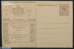 Netherlands 1926 Postcard With Private Text, Royal Silver Wedding Brown, Unused Postal Stationary - Briefe U. Dokumente