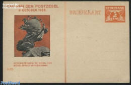 Netherlands 1938 Postcard With Private Text, 2c, Dag Van Den Postzegel, Unused Postal Stationary, Stamp Day - U.P.U. -.. - Briefe U. Dokumente