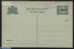 Netherlands 1916 Reply Paid Postcard, Answer Card Without Overprint 3 CENT, Unused Postal Stationary, Various - Errors.. - Lettres & Documents