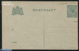 Netherlands 1916 Postcard 3c Green, Strongly Moved To The Right, Unused Postal Stationary, Various - Errors, Misprints.. - Covers & Documents