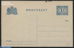Netherlands 1916 Postcard 2 CENT On 1.5c Blue, Overprint Misplaced, Unused Postal Stationary, Various - Errors, Mispri.. - Cartas & Documentos