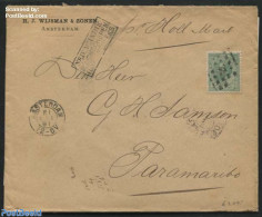 Netherlands 1891 Letter From Amsterdam To Paramaribo Postmark: NED:W:INDIE STOOMSCHEPEN RECHTSTREEKS, Postal History - Brieven En Documenten