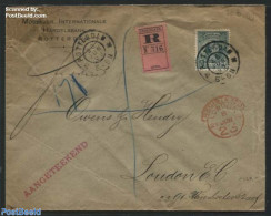 Netherlands 1899 Registered Letter From Rotterdam To London, Postal History - Lettres & Documents