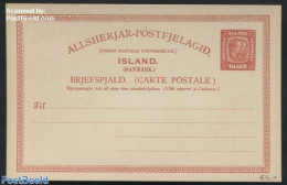 Iceland 1907 Postcard 10A, Without WM, Unused Postal Stationary - Cartas & Documentos