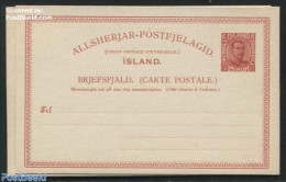 Iceland 1924 Postcard 25A, Unused Postal Stationary - Storia Postale