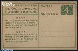 Netherlands 1948 New Address Card 4c Green, Unused Postal Stationary - Cartas & Documentos