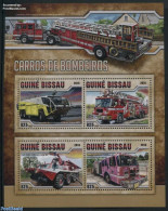 Guinea Bissau 2016 Fire Engines 4v M/s, Mint NH, Transport - Automobiles - Fire Fighters & Prevention - Coches