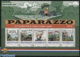 Netherlands - Personal Stamps TNT/PNL 2014 Paparazzo, Keukenhof 5v M/s, Mint NH, History - Nature - Various - Newspape.. - Mühlen