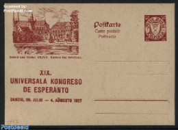 Germany, Danzig 1927 Illustrated Postcard, Esperanto Congress, 20pf, Oliva, Unused Postal Stationary, Religion - Scien.. - Kirchen U. Kathedralen