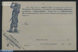Netherlands 1884 Postcard, Ned. My. Tot Alg. Dienstverrigting, 7.5c Blue, Office No. 5, Unused Postal Stationary - Briefe U. Dokumente