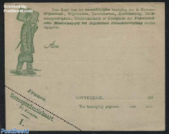 Netherlands 1882 Postcard, Ned. My. Tot Alg. Dienstverrigting, 7.5c Green, Office No. 1, Unused Postal Stationary - Storia Postale