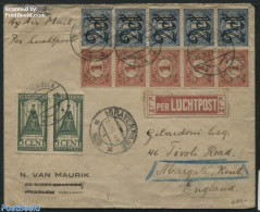 Netherlands 1925 Airmail Letter To England, Postal History - Covers & Documents