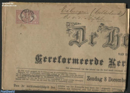 Netherlands 1889 Newspaper, Sent With 2x 1/2c Stamp, Alkmaar, Postal History - Brieven En Documenten