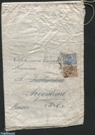 Netherlands 1895 Sample Without Value, Cotton Bag Sent To Argenteuil France, Postal History - Brieven En Documenten